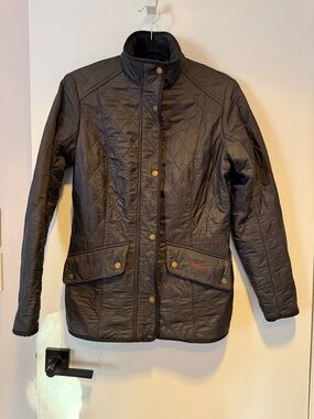 Barbour Black Quilted Snap-Front Women's Jacket uk12 us8 more like 6